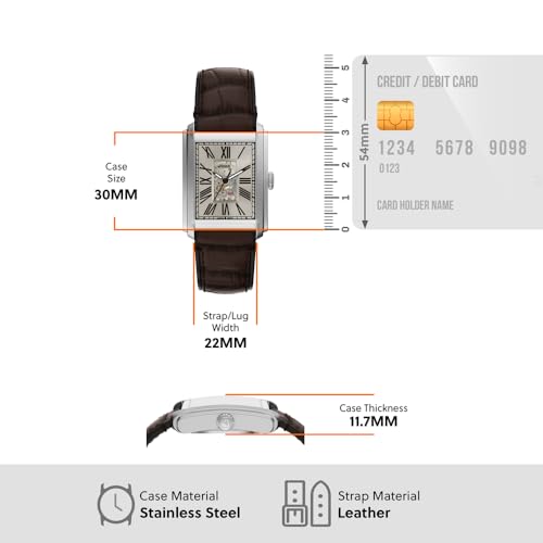 Fossil Carraway Automatic Beige Dial Watch ME3272