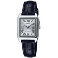 Casio LTP-V007L-7B1 Women's Rectangular Leather Strap Silver Roman Dial Dress Watch