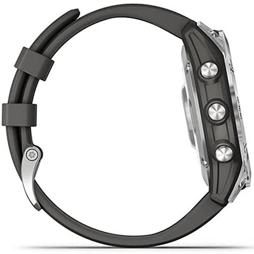 Garmin 010-02540-00 Fenix 7 Smartwatch Silver with Graphite Band Bundle with 2 YR CPS Enhanced Protection Pack (Renewed)