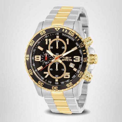 Invicta Men's 14876 Specialty Chronograph Black Textured Dial Two Tone Stainless Steel Watch