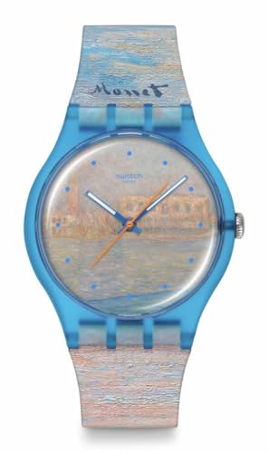 Swatch New Gent Unisex Casual Watch Bio-sourced Blue Quartz Water Resistant Monet's Palazzo DUCALE