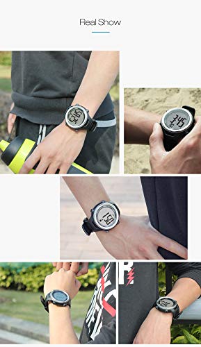 EZON GPS Men Women Sports Outdoor Digital Watch with Exercise Records Distance Speed Pace Black Blue Red Multifunctional (Silver)