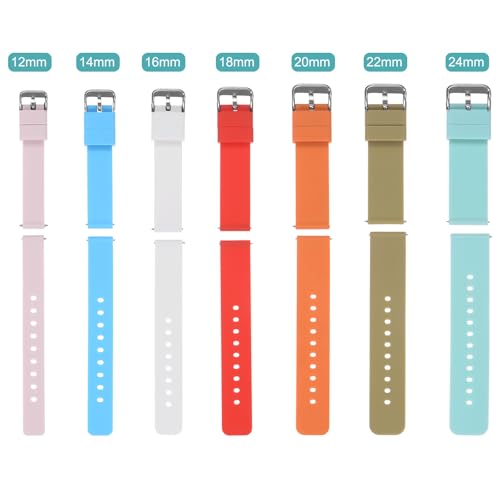 HARFINGTON Silicone Watch Band 16mm Width Quick Release Soft Rubber Replacement Watch Strap with Stainless Steel Buckle for Men Women, Blue
