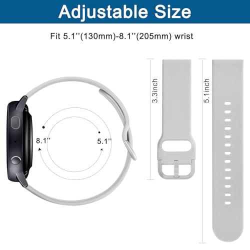 Tobfit 22mm Watch Bands Quick Release Watch Straps with Color Matched Metal Buckle, Soft Silicone Breathable Replacement Sport Watch Wristbands for Women Men