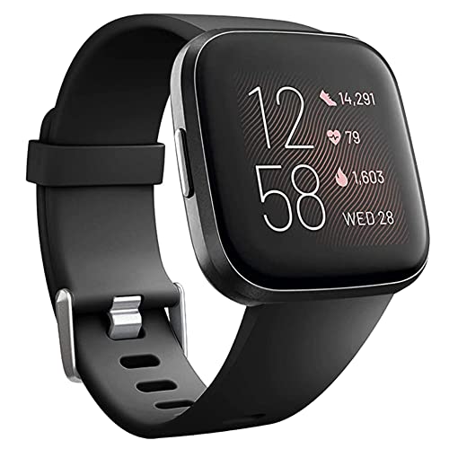 Replacement Bands Compatible with Fitbit Versa/Versa 2 / Versa Lite, Silicone Adjustable Classic Accessory Wristband Fitness Straps for Women Men Small and Large