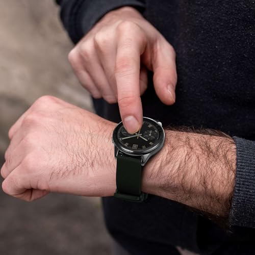 ANNEFIT Silicone Watch Bands for Men Women, Soft Rubber Watch Strap with Quick Release, Band Width 20mm with Silver Buckle (Black)