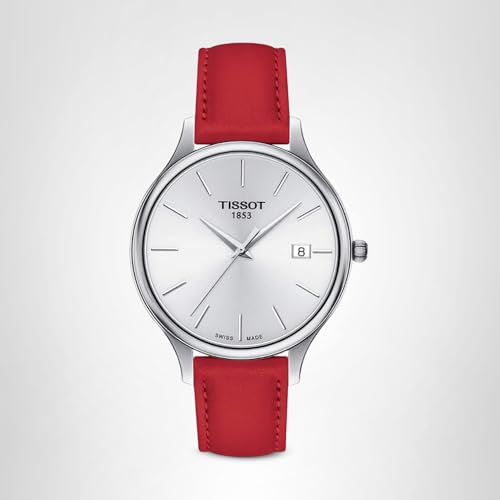 Tissot Womens Bella Ora 316L Stainless Steel case Quartz Watch, Red, Leather, 16 (T1032101603100)