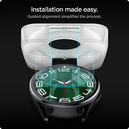 Spigen Tempered Glass Screen Protector [GlasTR EZ FIT] designed for Galaxy Watch 6 Classic (47mm) - 2 Pack