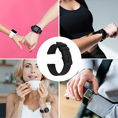TIESOME Silicone Watch Bands, Quick Release Waterproof Soft Rubber Replacement Straps with Silver Plated Stainless Steel Buckle Compatible with Smart Watch Sport Watch for Men Women (22mm, Black)