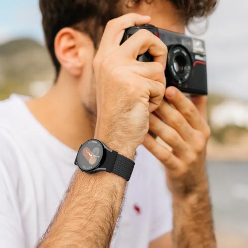 Braided Bands for Samsung Galaxy Watch 7/6/5/4/FE 40mm 44mm/Watch 6 4 Classic 46mm 42mm 47mm 43mm/5 Pro 45mm,One Click No Gap Parachute Elastic Nylon Sport Strap Wristband Galaxy Watch Band Men/Women