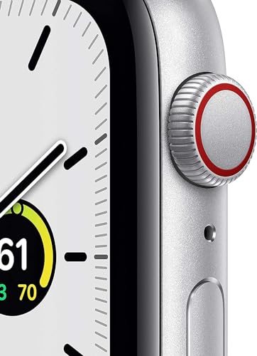 Apple Watch SE (GPS + Cellular, 40mm) - Silver Aluminum Case with White Sport Band (Renewed)