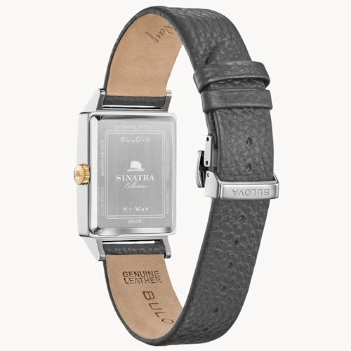 Bulova Men's Frank Sinatra "My Way" Leather Strap Watch, Silver Tone Style: 98A261