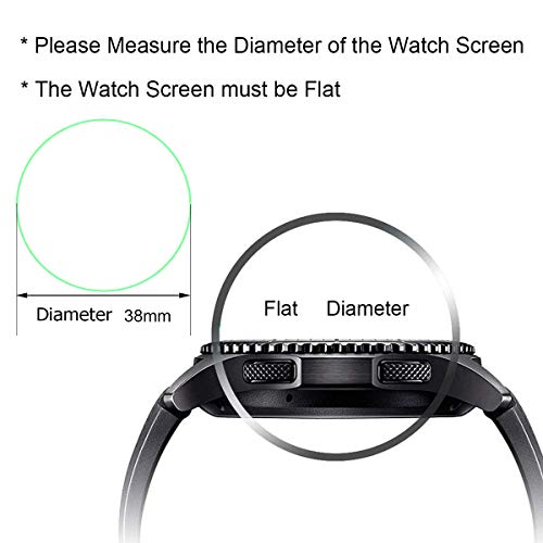 FINENIC Universal Round Watch HD Tempered Glass Screen Protector, Anti-Scratch, Anti-Fingerprint, 38mm Diameter (3 Pack)
