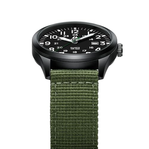 LN LENQIN Mens Watches Unisex Military Sport Nylon Strap Stylish Luminous Fashion Analog Quartz Watch for Men Waterproof Army Tactical Casual Wristwatch