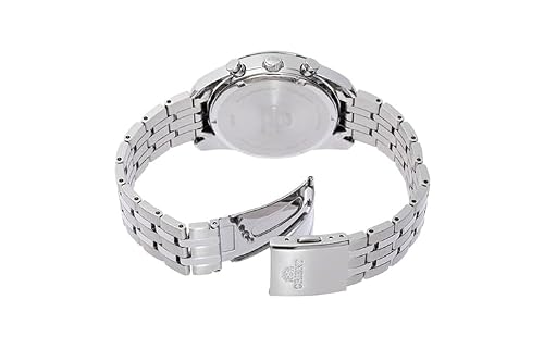 Orient Watch RN-TX0305S Contemporary Solar-Powered Chronograph Men's Wristwatch, White, White, Bracelet Type