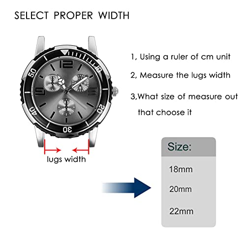 BISONSTRAP Silicone Watch Bands, Slim Watch Straps with Quick Release, 22mm, Black with Black Buckle