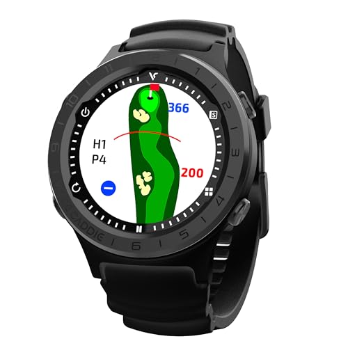 Voice Caddie A3 Golf Watch w/Green Undulation No Monthly Subscription 40k+ Preinstalled Courses Lightweight w/Slope Mode 1.3" Color Touchscreen Pin Reload Smart Green View Golf GPS & Fitness Mode BK