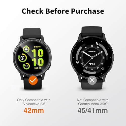 LK 6 Pack for Garmin Vivoactive 6 / Vivoactive 5 Screen Protector 42mm - Anti-Scratch, Self-Healing Soft TPU Screen Protector for Garmin Vivoactive 42mm, Bubble Free, HD Transparent, Touch Sensitive