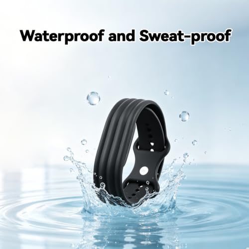 VANEST Replacement Silicone Band Compatible with Google Fitbit Air, Soft Adjustable Wristband Strap for Daily Wear, Waterproof, Health and Fitness Wearable Tracker Accessories (Black, Silicone)