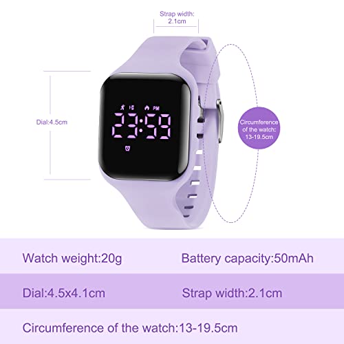 Kids Watches for Girls Boys Digital Sport Watch with Step Counter Pedometer Vibration Alarm Clock, No App Waterproof Fitness Tracker Kids Watch Boys Girls Teens Students Ages 5-16