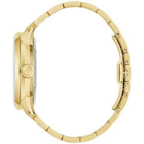 Bulova Men's Automatic Sutton Watch, Gold-Tone Stainless Steel Case & Silver-White Dial (Style: 97A201)