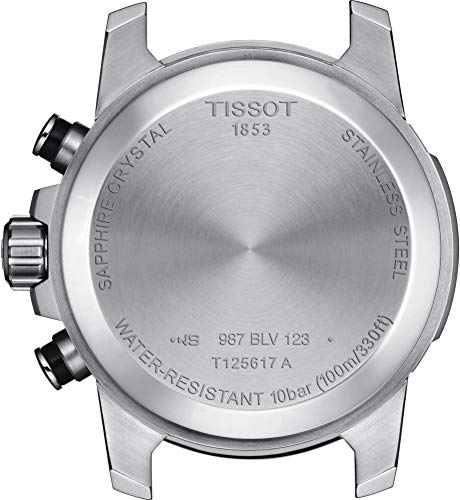 Tissot Men's Supersport Chro Qua 316L Stainless Steel case Swiss Quartz Leather Strap, Brown, 22 Casual Watch (Model: T1256171604100)