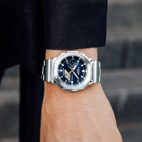 G-Shock Casio G-Steel GM2110D Analog-Digital Navy Blue Dial Stainless Steel Watch 43mm - GM2110D-2B