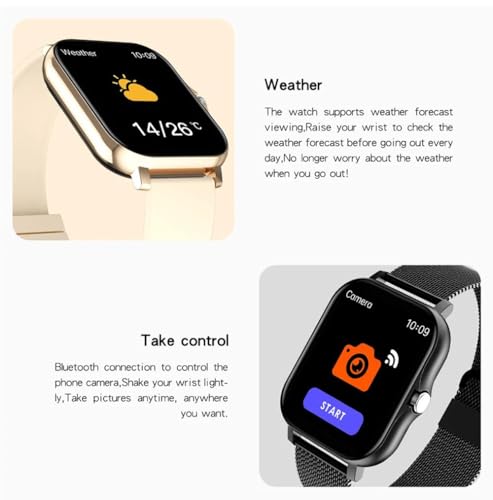 PASOY Smart Watch for Android and iOS Phones 1.83" Touchscreen Call Watch Fitness Tracker IP68 Waterproof Custom Dial Pedometer Sleep Weather Calculator Outdoor Sports Watches (Black A)