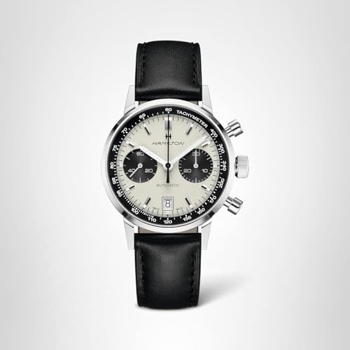 Hamilton American Classic Automatic Men's Watch, 40mm Stainless Steel Case, Swiss Made, White Dial Analog Wrist Watch for Men, 100m Waterproof, Sapphire Crystal, Cow Leather Strap