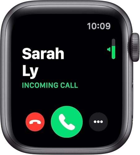 Apple Watch Series 4 (GPS + Cellular, 44MM) - Space Black Aluminum Case with Black Sport Band (Renewed)
