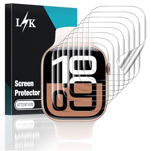 L K LϟK 8 Pack for Apple Watch Series 11/10 Screen Protector 42mm- Self-Healing TPU Screen Protector, Anti Scratch 0 Bubble, HD Touch Sensitive, Upgrade Flexible Film for iWatch S11/10 42mm