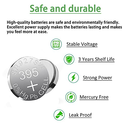 SKOANBE 10PCS LR926 SR927SW 1.5V AG7 399 395 395A LR57 Button Coin Cell Watch Battery