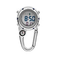 ZOVEDAIUG Digital Pocket Clip Watch for Men Carabiner Watch Backpack Fob Belt Waterproof Clip Watch with Alarm Clock Date Week for Outdoor Sports (White)