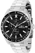 Invicta Aviator Men 45mm Stainless Steel Silver Black dial VH67 Quartz