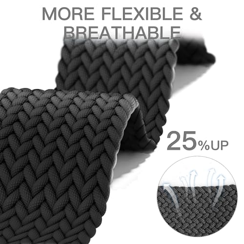 Folavii 20mm Magnetic Braided Nylon Band Compatible With Garmin Vivoactive 6/Vivoactive 5/3/3 Music Watch Bands, Quick Release Stretchy Strap Replacement for Venu Sq 2/Forerunner 55/165/245/645
