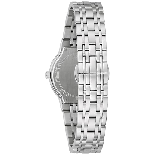Bulova Ladies' Modern Stainless Steel 3-Hand Quartz Watch, Black Dial Style: 96L299