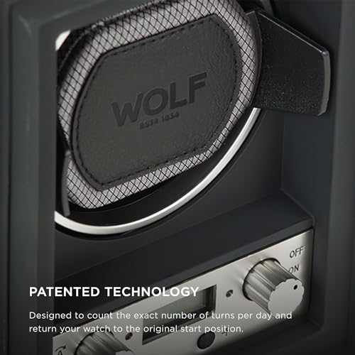 Wolf Module 4.1 Watch Winder, Black - Secure Fit with Patented Lock-in Dynamic Cuff - Accommodates All Wrist Sizes - Includes Universal Adapter