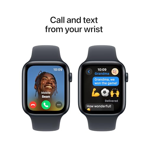 Apple Watch SE (2nd Gen) [GPS 44mm] Smartwatch with Midnight Aluminum Case with Midnight Sport Band M/L. Fitness and Sleep Trackers, Crash Detection, Heart Rate Monitor, Retina Display