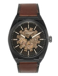 Fossil Men's Everett Automatic Stainless Steel, Three-Hand Watch for Men, Color: Black, Brown