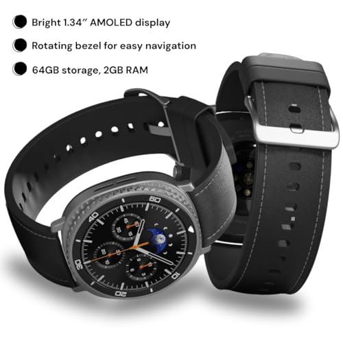 Samsung Galaxy Watch 8 Classic | 46mm, Rotating Bezel | AI Smartwatch w/ 1.34" AMOLED, Wi-Fi, Bluetooth, GPS Fitness Tracker, IP68 | International Latin Model (No Warranty) L500 | w/Charger Cube,