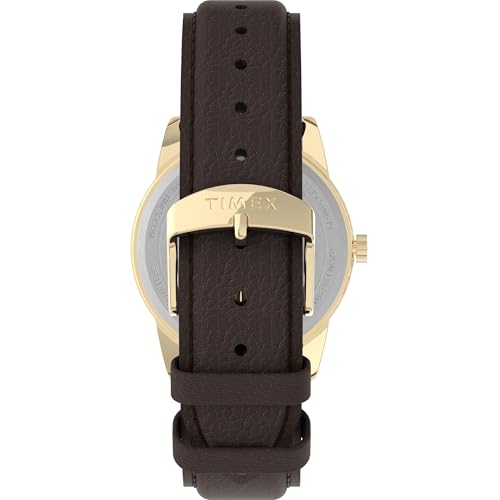Timex Men's TW2P75800 Easy Reader 38mm Brown/Gold-Tone/Cream Leather Strap Watch