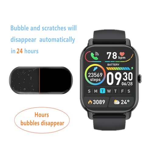 Aemus Screen Protector Compatible for Quican, Tensky ID208 PLUS Smartwatch (6 Pack) Clear TPU Film Compatible for Mindimp P66D P114 P125 Smart Watch 1.85"