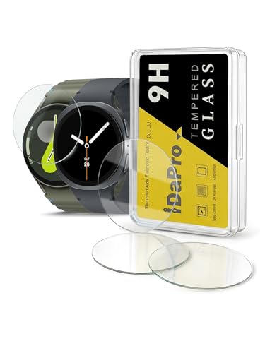 iDaPro 4Pack Screen Protector for Samsung Galaxy Watch 8/7/6/5/4 (44mm)[4Pcs],9H Tempered Glass Protection Kit in Reusable Storage Case,Anti-Scratch,Bubble-Free,Easy Installation