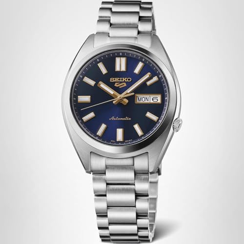 SEIKO SRLP55 5 Sports Men's Automatic Watch with Stainless Steel Case and Luminous Hands - Stylish Wrist Watches, Blue