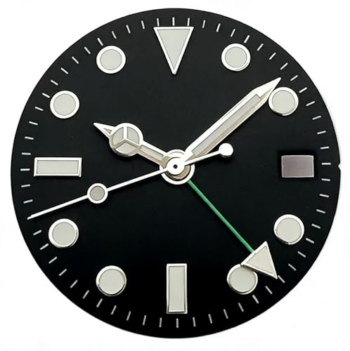 28.5mm NH34 Dial GMT Hands Set, BGW9 Blue Lume Movement Mod Parts