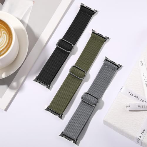 Maledan Stretchy Bands for Samsung Galaxy Watch 8 Band/Galaxy Watch 8 Classic Bands Men Women, 3 Pack Nylon Waterproof Sport Strap Elastic Wristband for Samsung Watch8 44mm 40mm/ Watch8 Classic 46mm