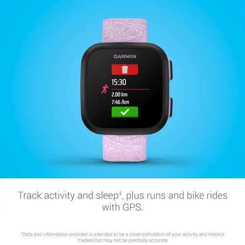 Garmin Bounce™, Kids Smartwatch, Two-Way Text and Voice Messaging, Location Tracking, Lilac Floral