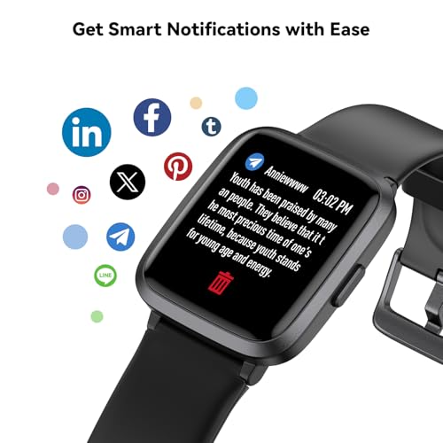 LIVIKEY Fitness Tracker Watch with Heart Rate Monitor, Activity Tracker with Pedometer, Sleep Monitor, Calories & Step Counter, IP68 Waterproof Smart Watches for Women Men Fitness Watch for Sports