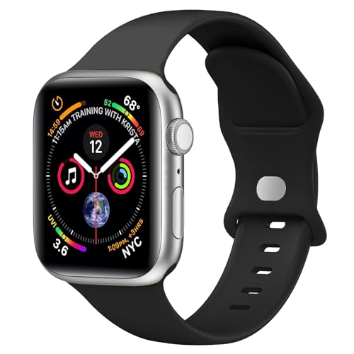 Sport Band Compatible with Apple Watch Bands 40mm 38mm 41mm 42mm 44mm 45mm 49mm for Women Men,Soft Silicone Waterproof Replacement Strap for Apple Watch Series 11 10 9 8 7 6 5 4 Ultra 3 2 1 SE