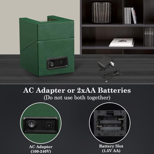Single Automatic Watch Winder,Quiet Japanese Motor,Battery/AC Powered